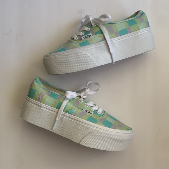 NWOB Vans Authentic Stackform Pastel picnic plaid - Picture 2 of 5